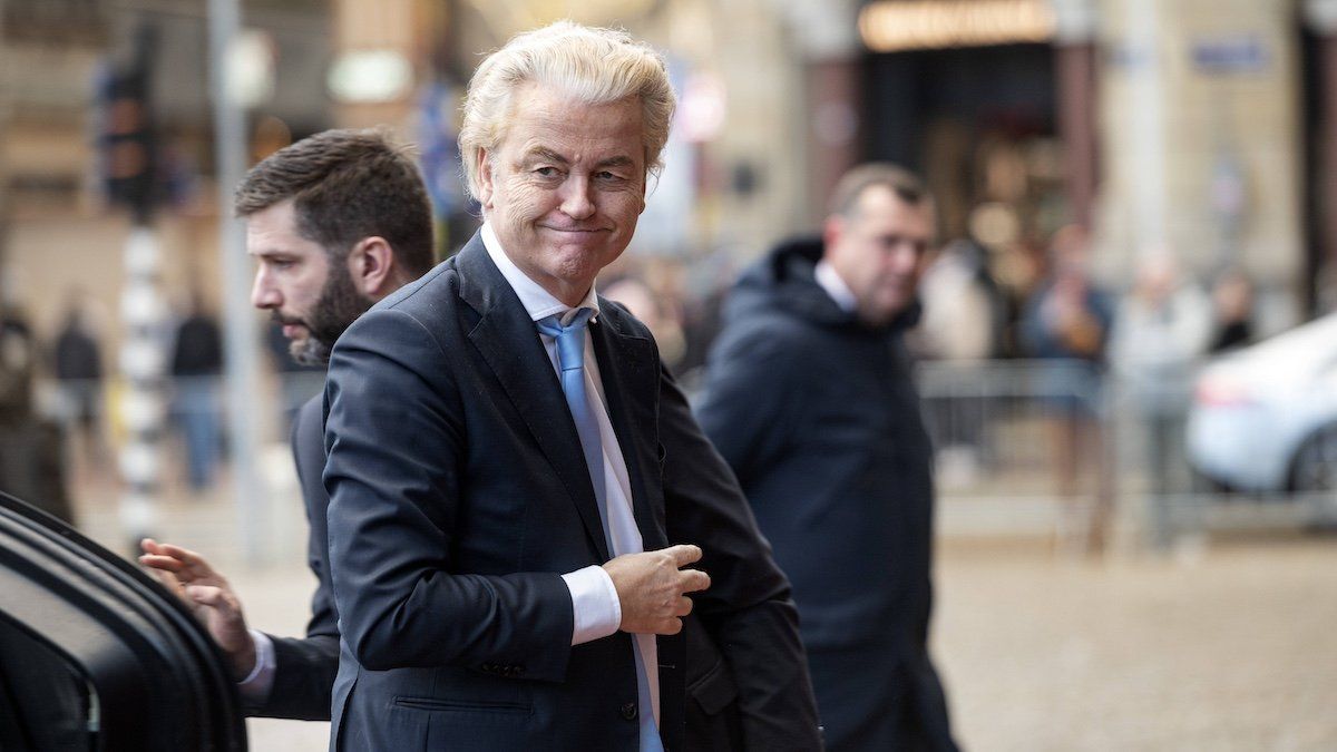 ​15th January 2024 Geert Wilders arrives at palace on the Dam for the Dutch Kings annual New Years Reception. 