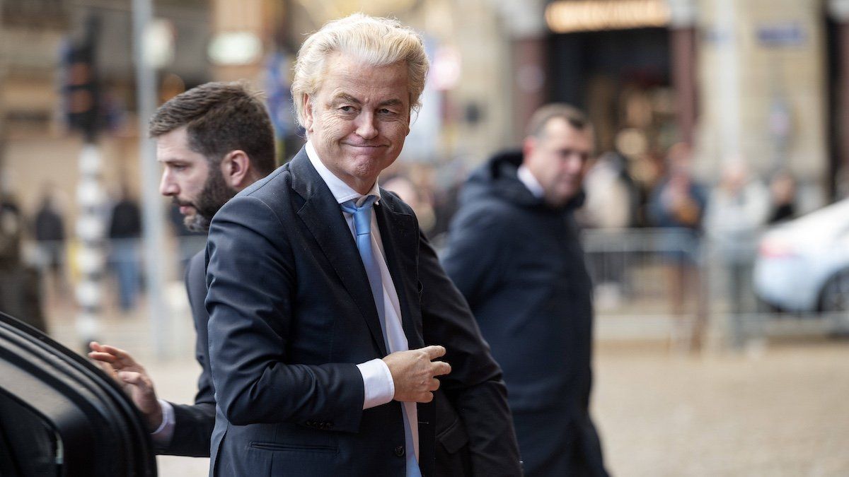 ​15th January 2024 Geert Wilders arrives at palace on the Dam for the Dutch Kings annual New Years Reception. 