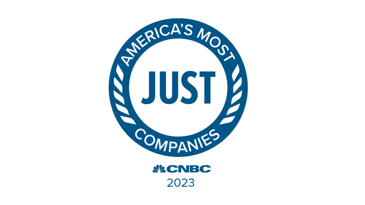 2023 CNBC logo for America's Most Just Companies.