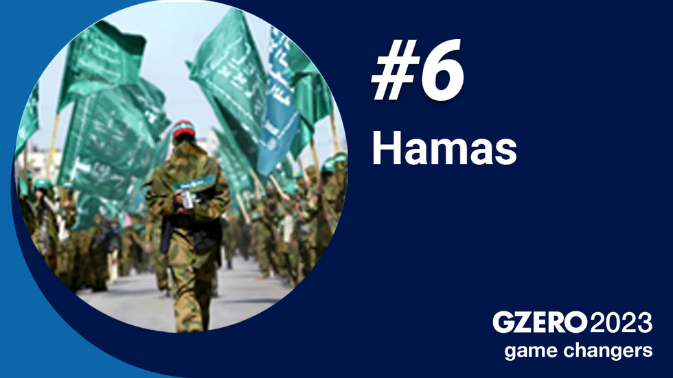 6. Hamas: Image of Hamas fighters. GZERO 2023 game changers
