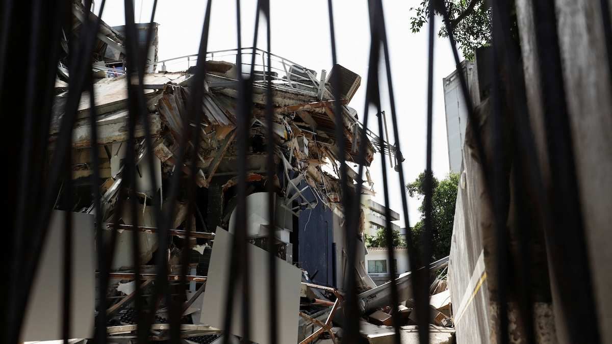 A building damaged by earthquakes that hit the country, in Caracas, Venezuela, on June 25, 2026.
