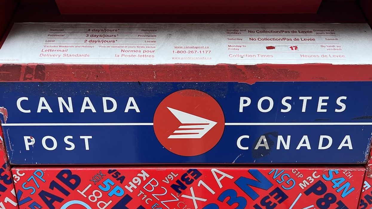 A Canada Post mailbox is seen in Toronto, Ontario, Canada, in November 2024.