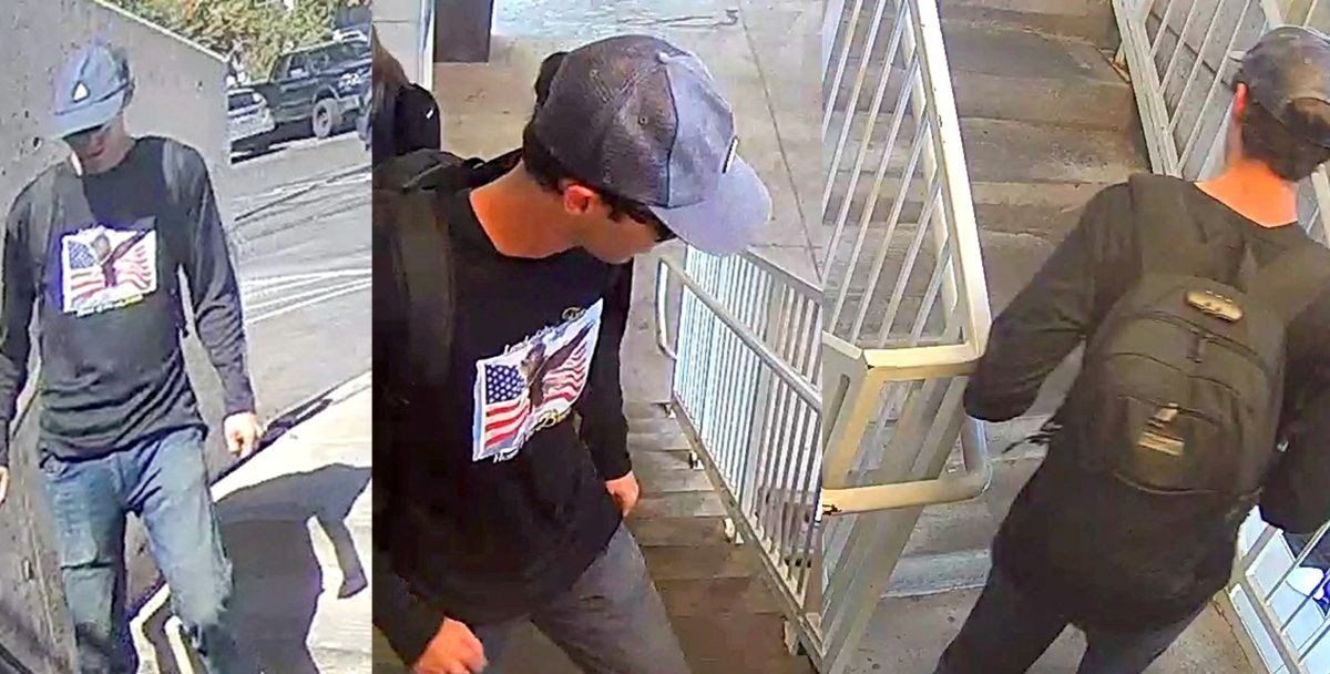 ​A combination photo shows a person of interest in the fatal shooting of U.S. right-wing activist and commentator Charlie Kirk during an event at Utah Valley University, in Orem, Utah, U.S. shown in security footage released by the Utah Department of Public Safety on September 11, 2025. 