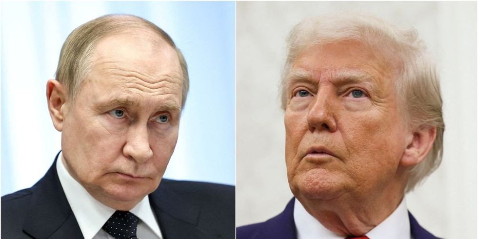 ​A combination picture shows Russian President Vladimir Putin during a meeting with Arkhangelsk Region Governor Alexander Tsybulsky in Severodvinsk, Arkhangelsk region, Russia July 24, 2025.