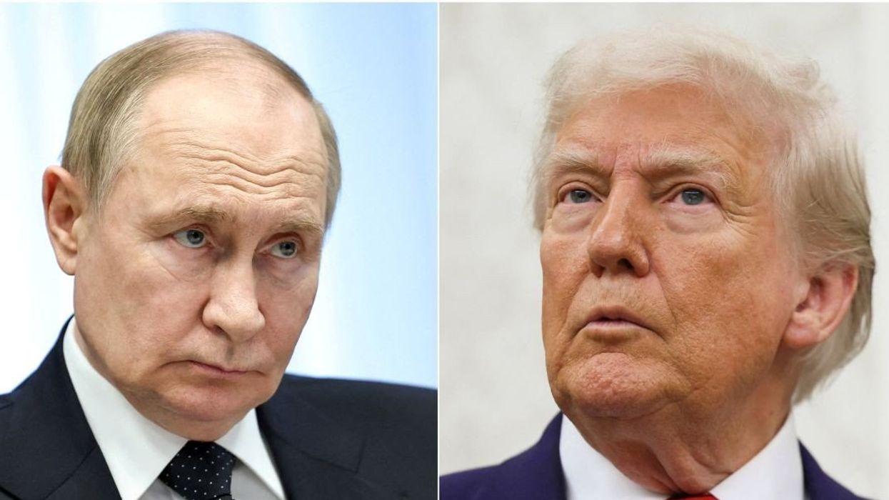 A combination picture shows Russian President Vladimir Putin during a meeting with Arkhangelsk Region Governor Alexander Tsybulsky in Severodvinsk, Arkhangelsk region, Russia July 24, 2025.