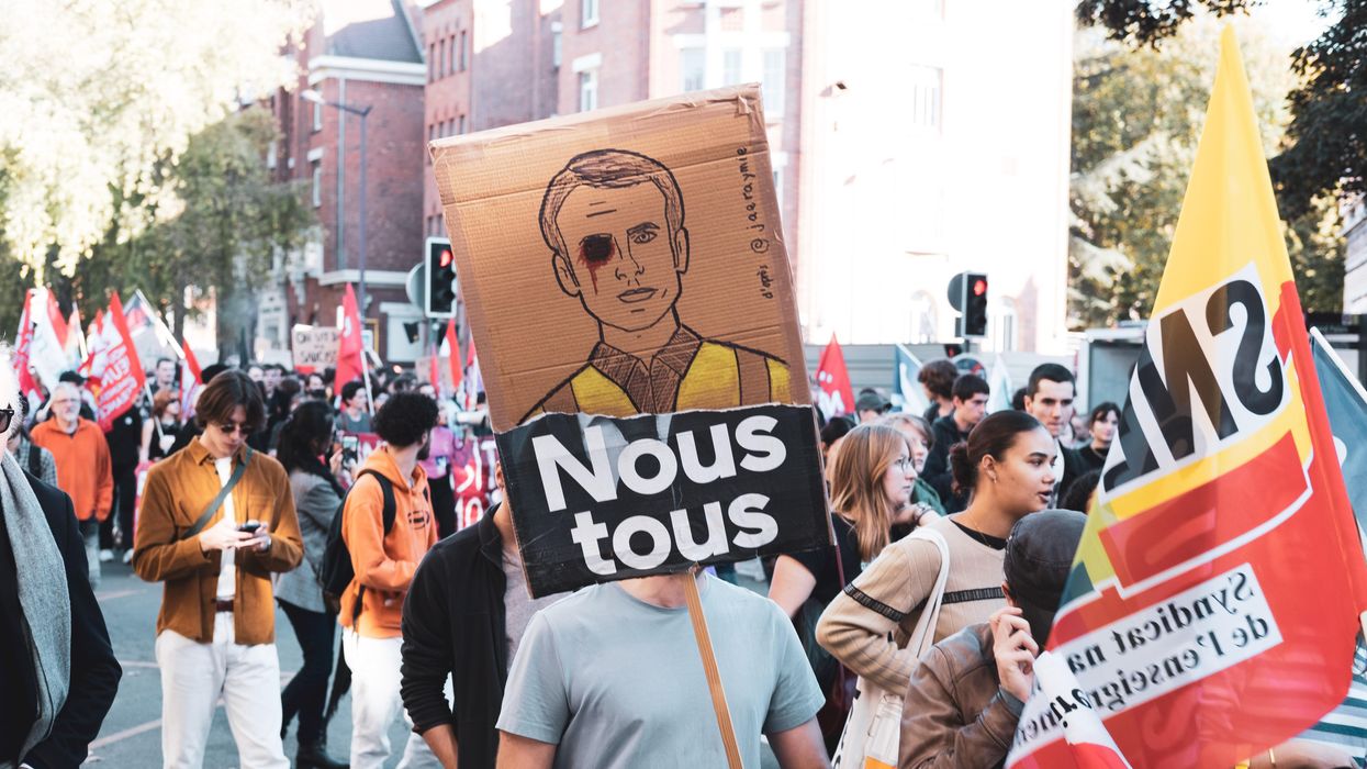 A cross-industry strike movement brings together several thousand people in the streets of Lille, France.