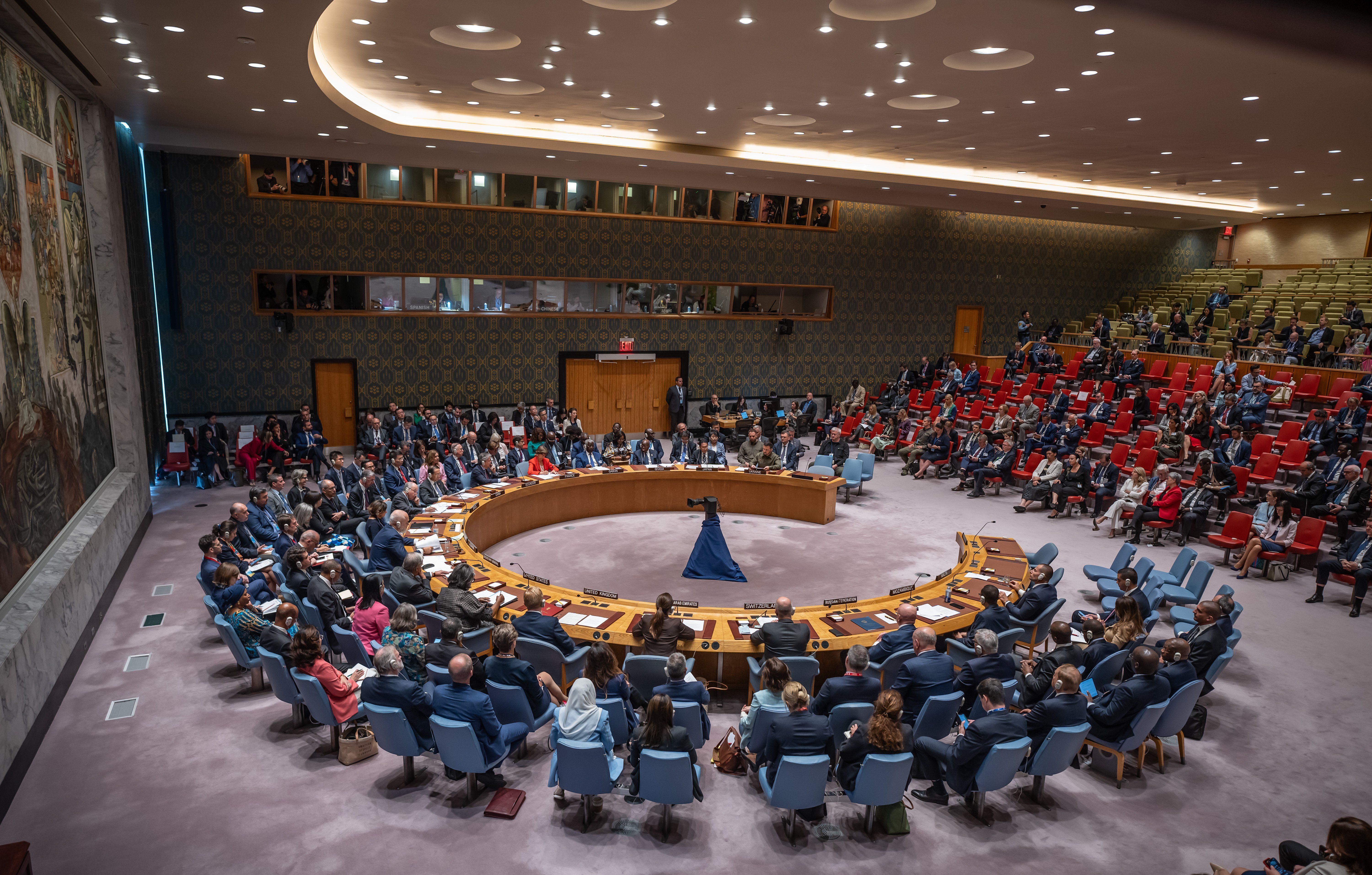 A general view of the UN Security Council.