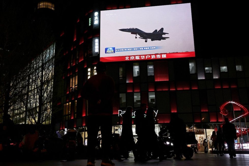 China conducts massive military drills around Taiwan.