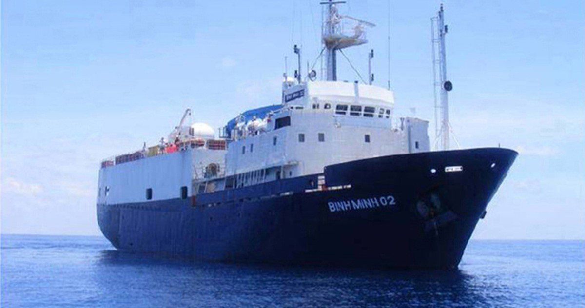 A handout picture shows Vietnamese survey boat Binh Minh 02 offshore of Vietnam's central Phu Yen province 