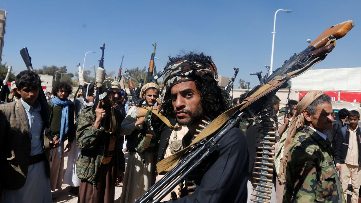 A Houthi militant attends a parade held by newly recruited Houthi fighters in Sanaa, Yemen, January 1, 2017.