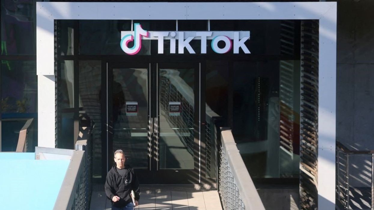 A man leaves the U.S. headquarters of the social media company TikTok in Culver City, California, U.S. January 17, 2025.