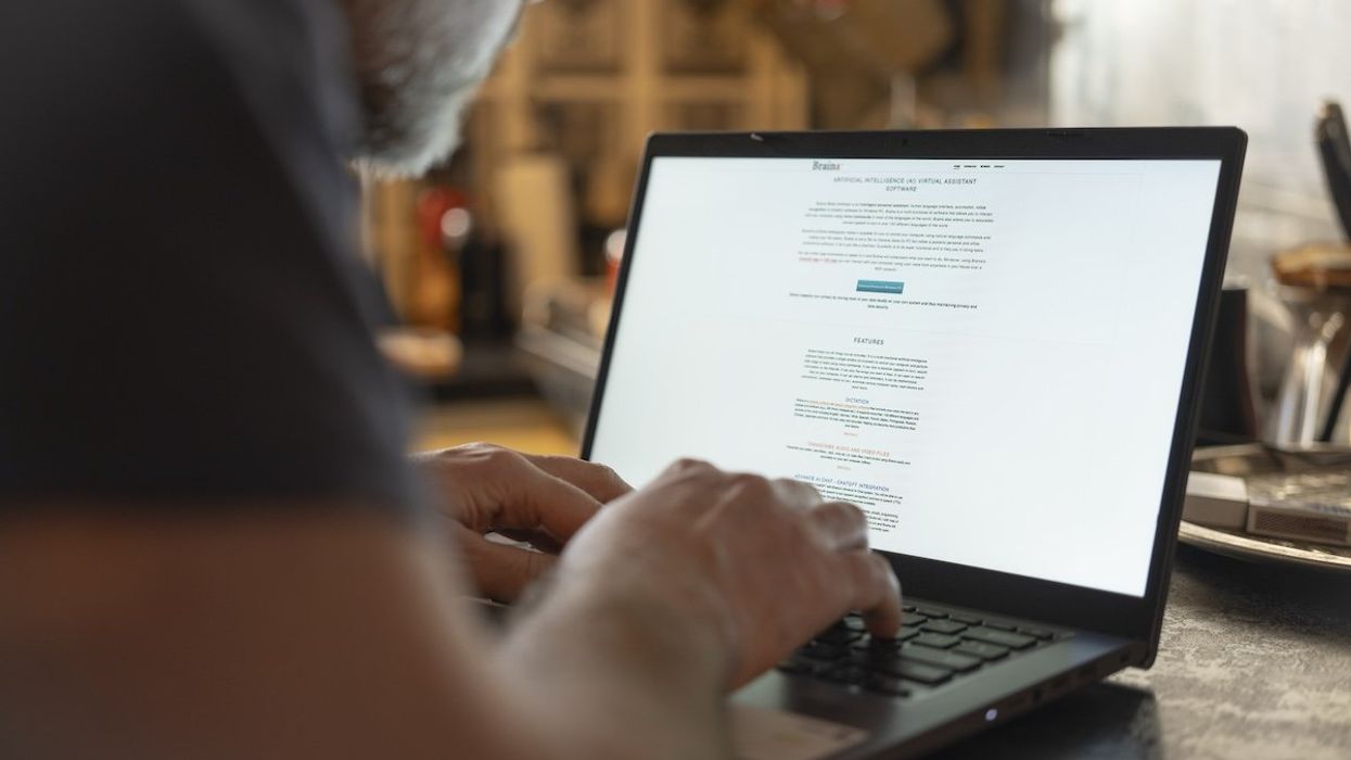 A man uses a chatbot in this illustration photo.