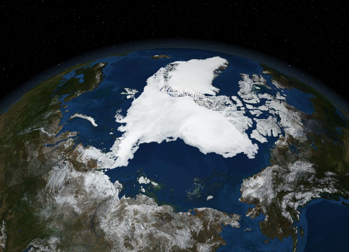 A NASA satellite image from September 16, 2007 and released on September 21, 2007, shows Arctic summer sea ice. Arctic sea ice melted to its lowest level ever this week, shattering a record set in 2005 and continuing a trend spurred by human-caused global warming, scientists said on September 20, 2007.