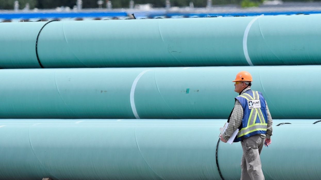 A pipe yard servicing government-owned oil pipeline operator Trans Mountain in Kamloops, British Columbia, Canada.