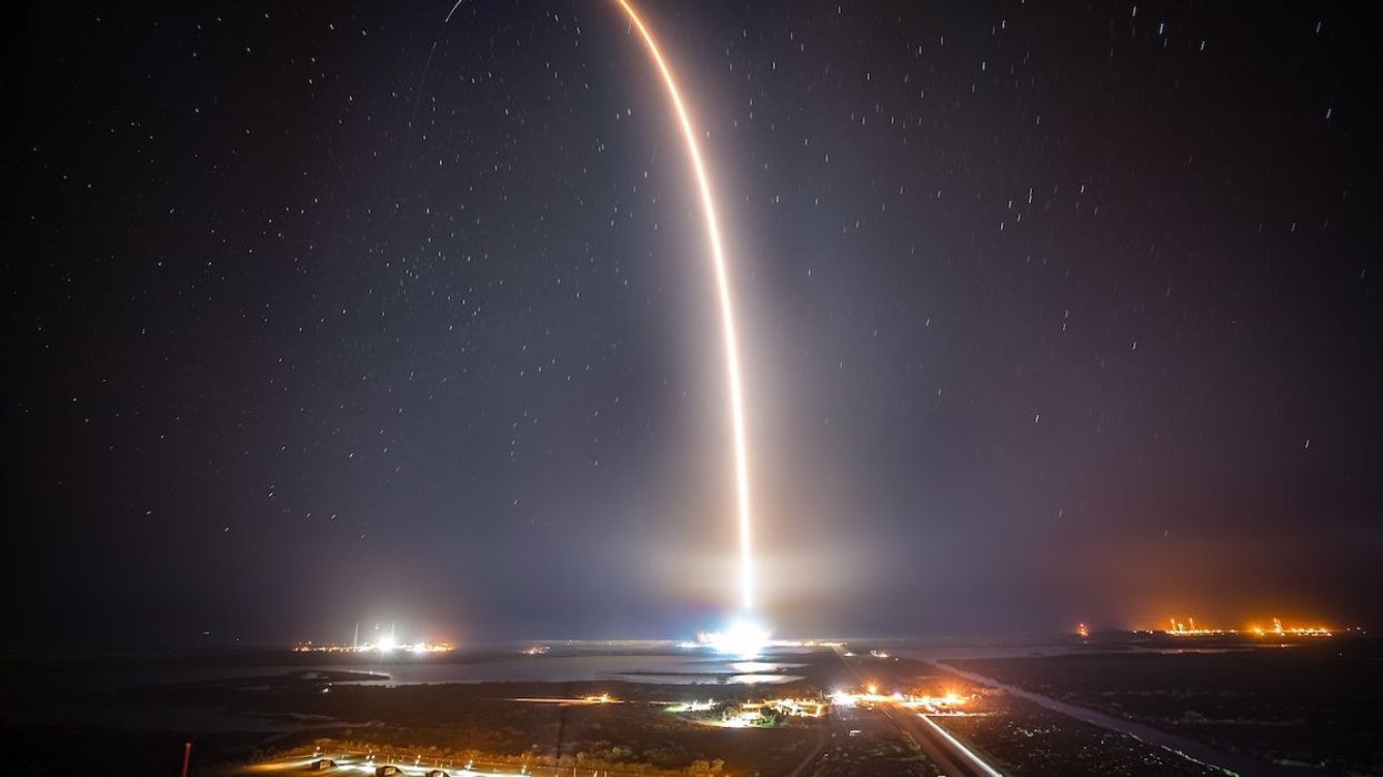A SpaceX Falcon 9 rocket lifts off from the launch pad at Launch Complex 39-A at the Kennedy Space Center in Cape Canaveral, Fl. in April 2022.