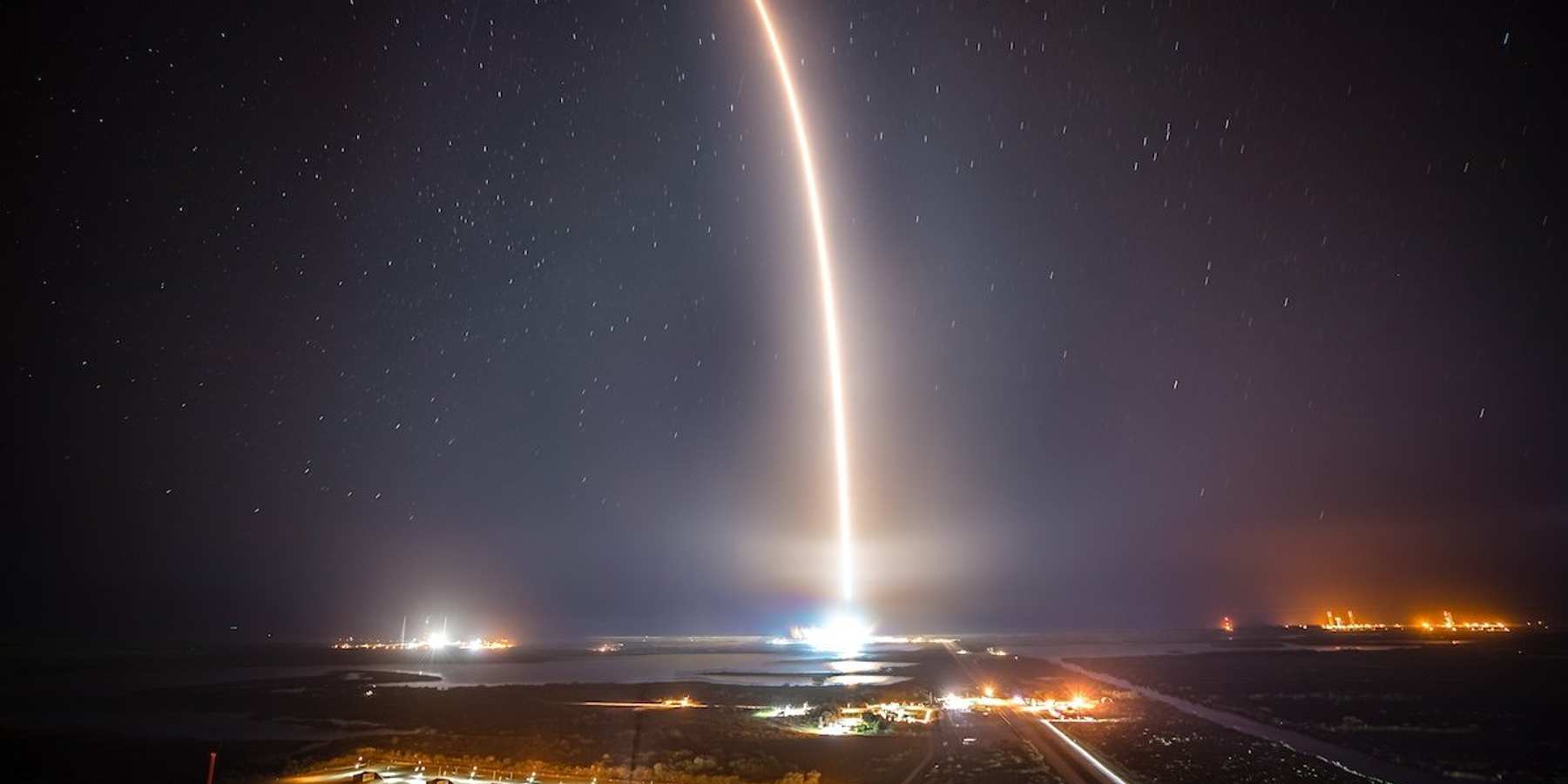 A SpaceX Falcon 9 rocket lifts off from the launch pad at Launch Complex 39-A at the Kennedy Space Center in Cape Canaveral, Fl. in April 2022.