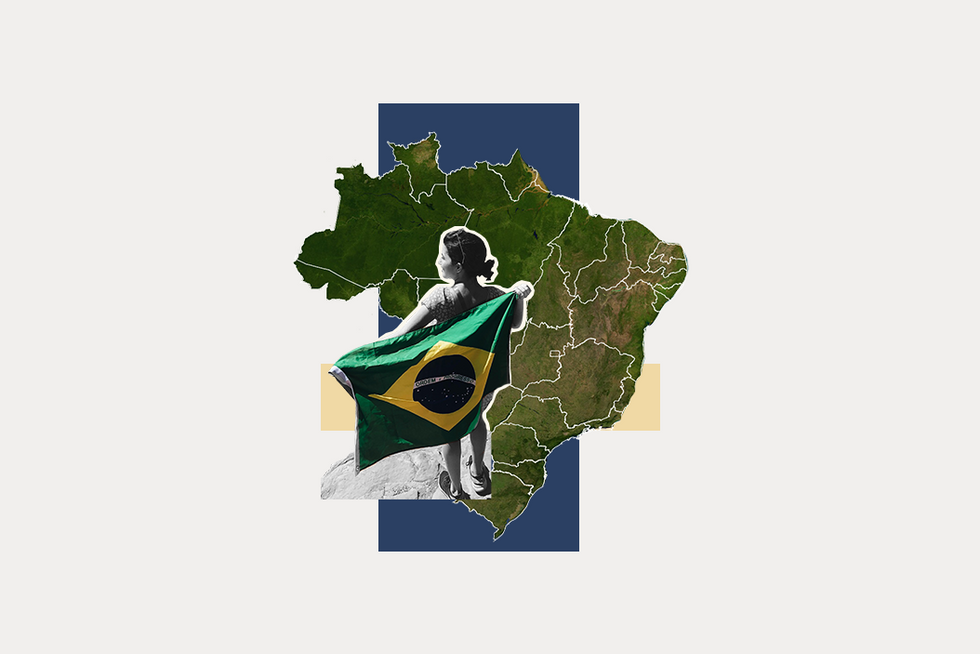 A stylized map of Brazil