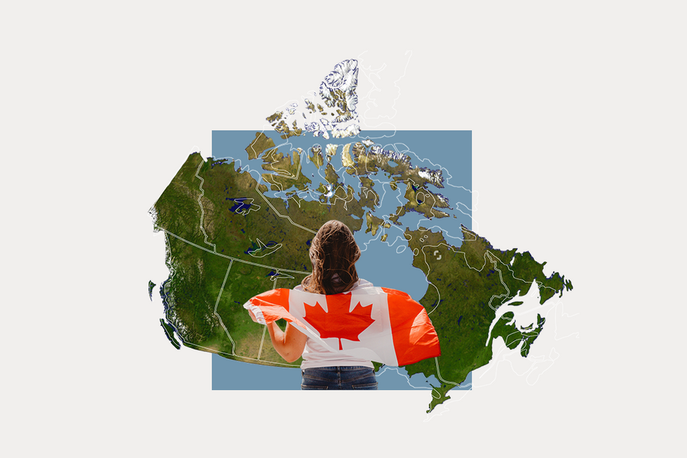 A stylized map of Canada