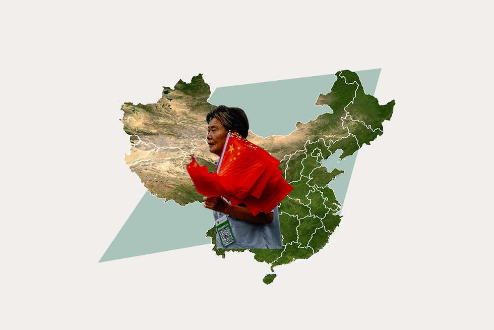 A stylized map of China