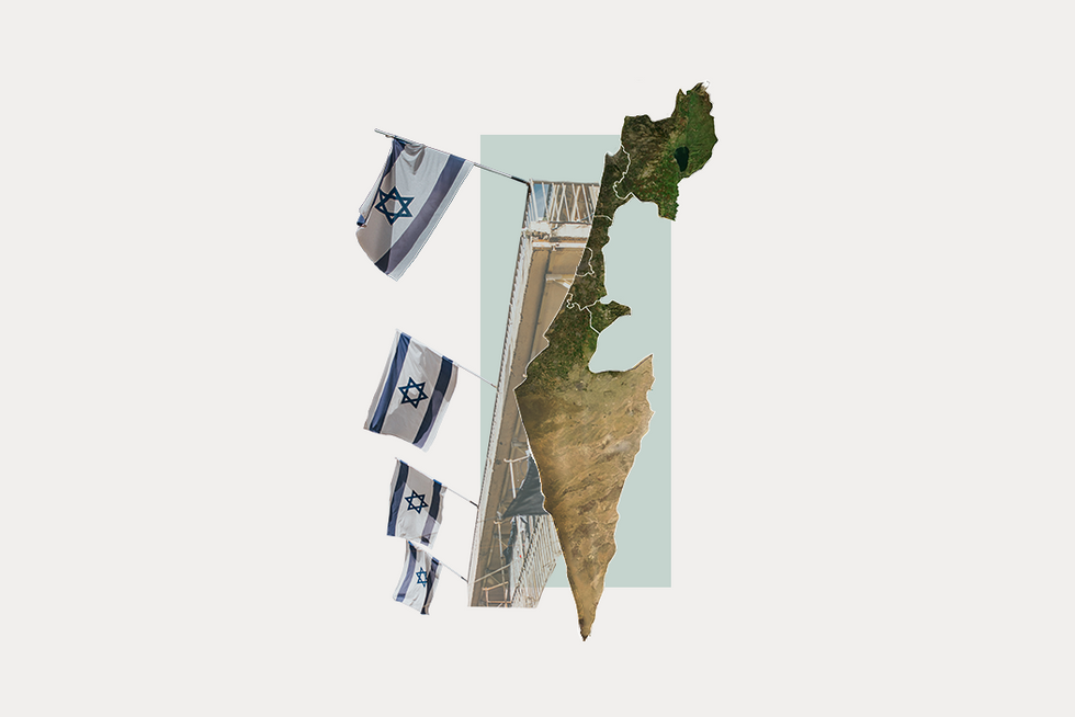 A stylized map of Israel