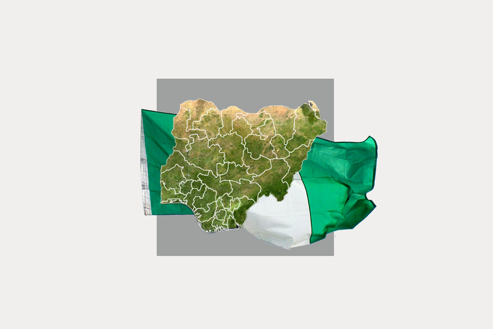A stylized map of Nigeria