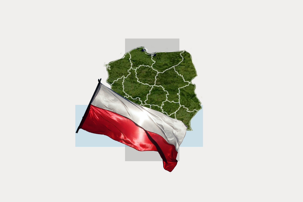 A stylized map of Poland