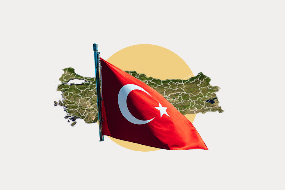 A stylized map of Turkey