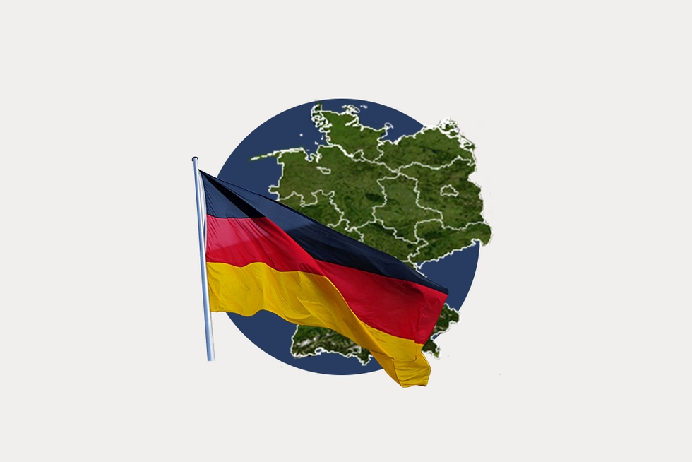 A stylized map pf Germany