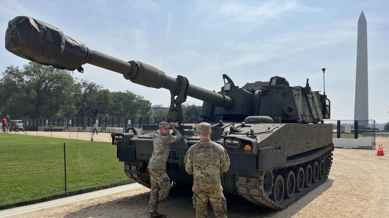 A tank on display at a park in Washington, D.C., on June 12, 2025, two days ahead of a planned military parade.
