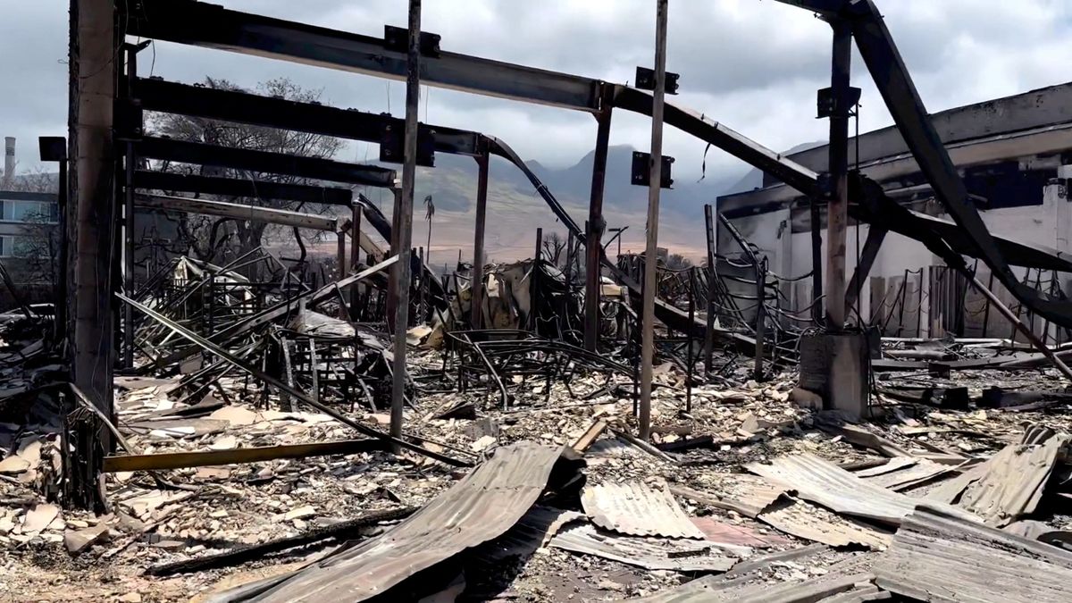 ​A view of the damage caused by wildfires in Lahaina, Maui, Hawaii.