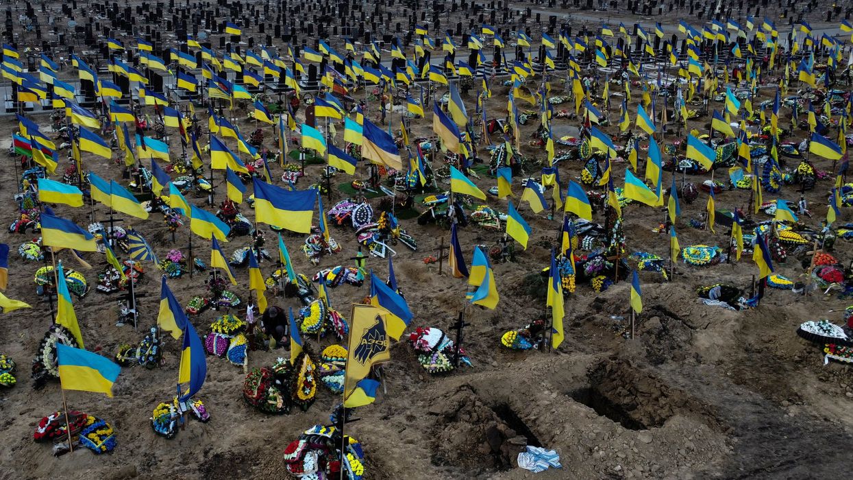 A view shows graves of killed Ukrainian defenders, amid Russia's attack on Ukraine, at a cemetery in Kharkiv, Ukraine January 31, 2023.