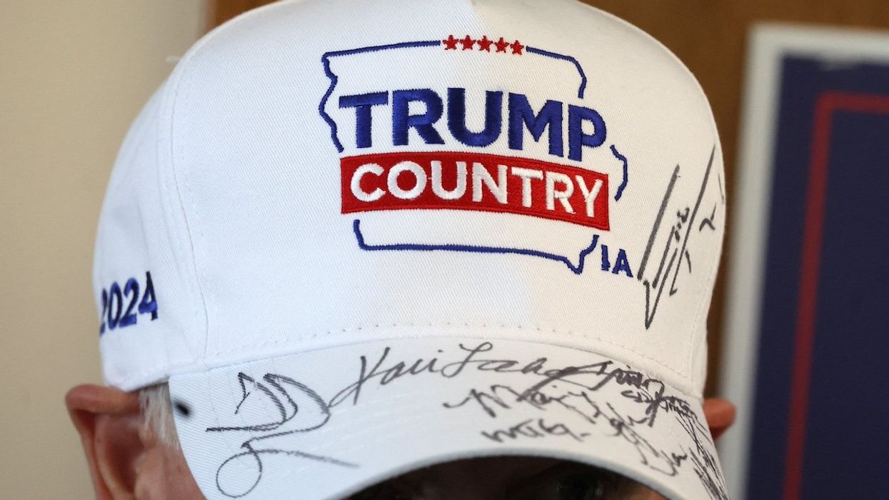 A volunteer works at former U.S. President Donald Trump's campaign headquarters in Urbandale, Iowa U.S., January 13, 2024.