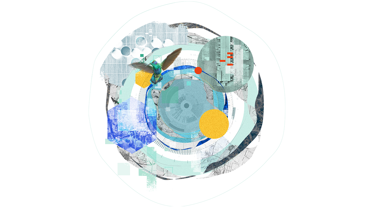 Abstract image of the world with colors and shapes