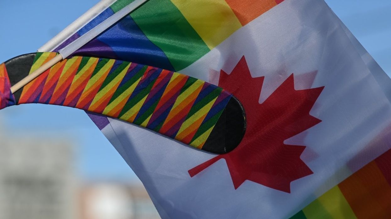Activists rallied against Premier Danielle Smith's proposed LGBTQ2S+ regulations and legislation that impacts transgender and non-binary youth, on Feb. 03, 2024, in Edmonton, Alberta, Canada.