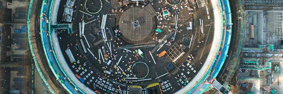 Aerial shot of a nuclear facility