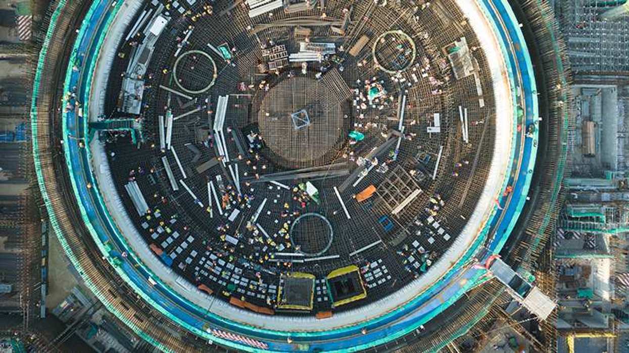 Aerial shot of a nuclear facility