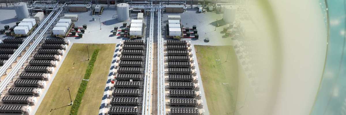 Aerial shot of an AI data center