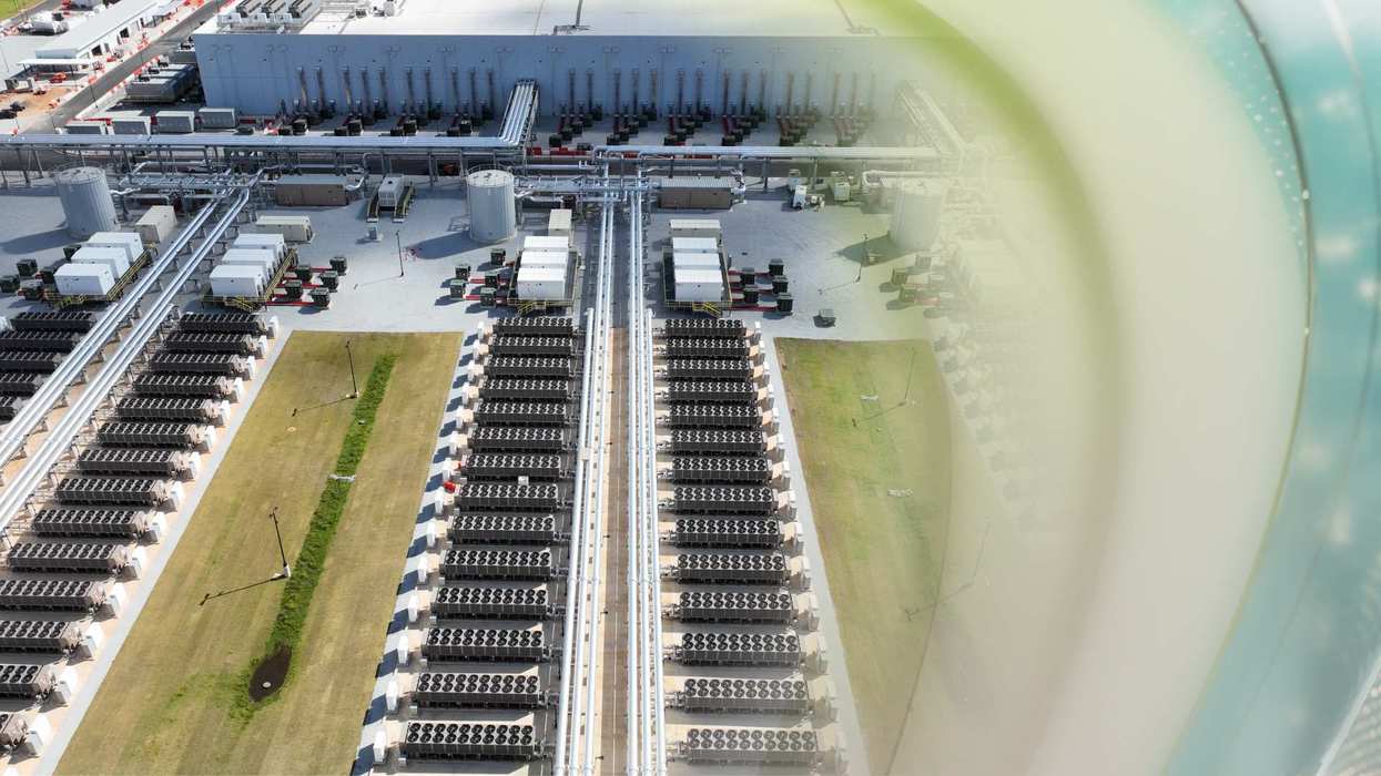 Aerial shot of an AI data center