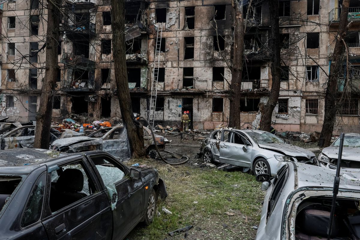 Aftermath of a Russian missile strike, in Kryvyi Rih, Ukraine. 