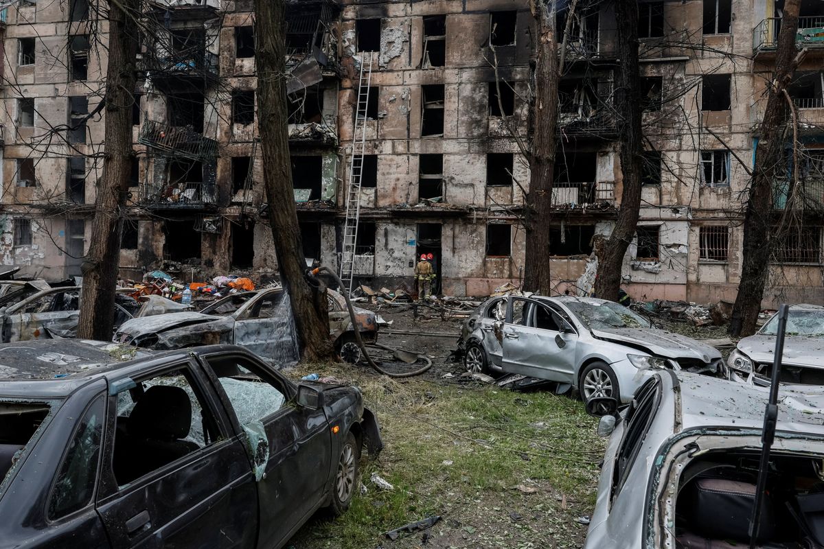 Aftermath of a Russian missile strike, in Kryvyi Rih, Ukraine.