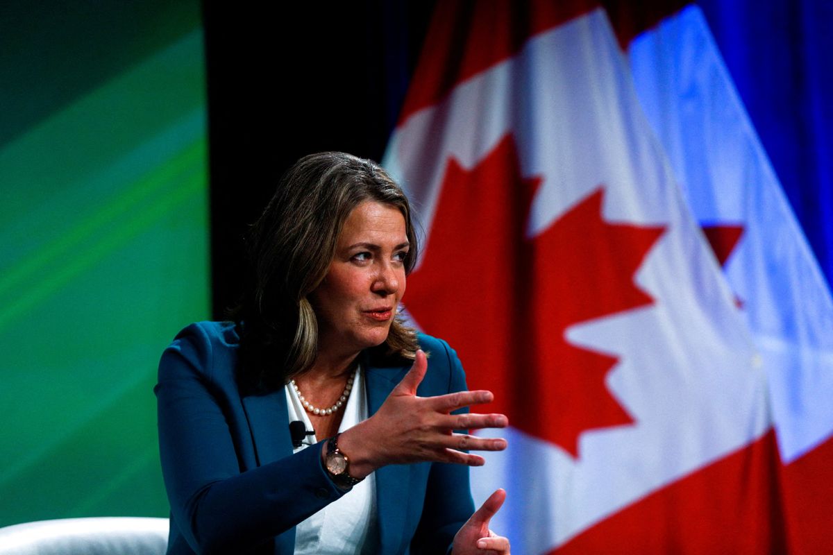 Alberta Premier Danielle Smith speaks during the Canada Strong and Free Networking Conference in Ottawa, Canada.