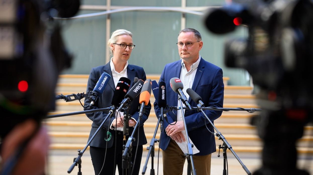 Alice Weidel and Tino Chrupalla, chairs of the AfD parliamentary group, comment in the German Bundestag on the ruling of the North Rhine-Westphalian Higher Administrative Court on the classification of the AfD as a suspected right-wing extremist organization.