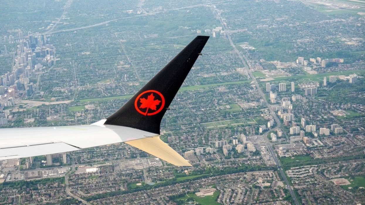 An Air Canada plane is seen in the air after departing from Pearson International Airport in Toronto, Ontario, Canada May 16, 2022.