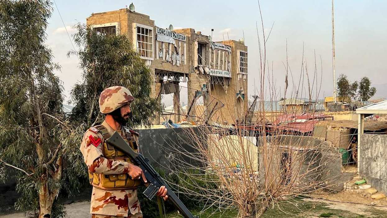 An army soldier stands guard at a post at the Friendship Gate, following exchanges of fire between Pakistan and Afghanistan forces, at the border crossing between the two countries in Chaman, Pakistan February 27, 2026. Picture taken with a mobile phone.