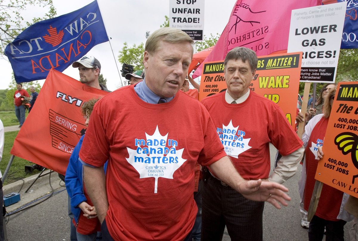 An autoworkers strike in Canada