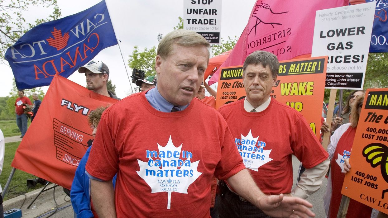 An autoworkers strike in Canada