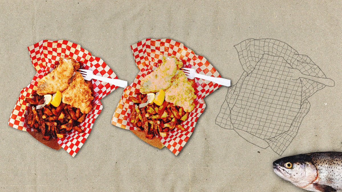 an illustration of UK's staple: fish and chip