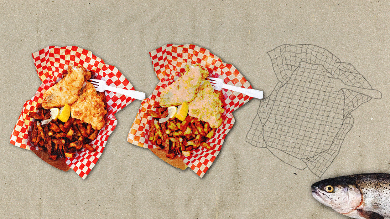 an illustration of UK's staple: fish and chip