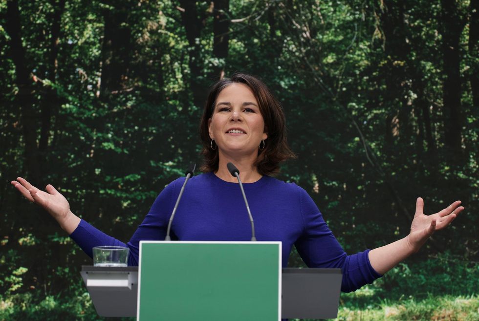 Annalena Baerbock speaks at a Greens Party congress.