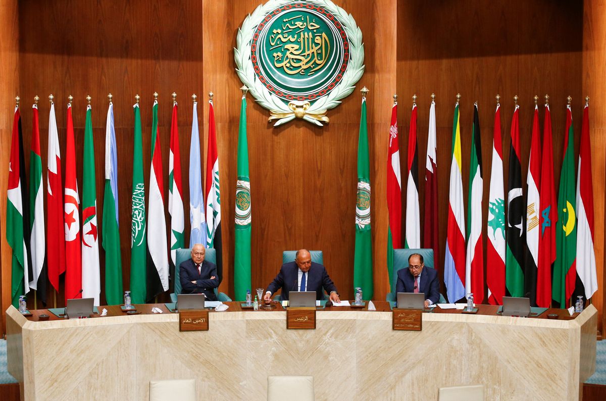 Arab League foreign ministers meet to discuss Syria's reinstatement at the organization's headquarters in Cairo.